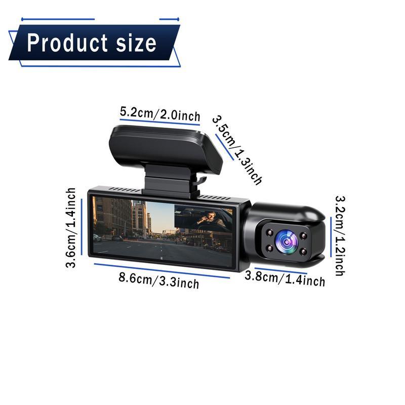 3.16 Inch Screen Car Dashboard Camera, 1 Count 1080P HD Night Vision Loop Recording DVR, G- sensor Dash Camera for Car, Truck, Suv, Motorcycle