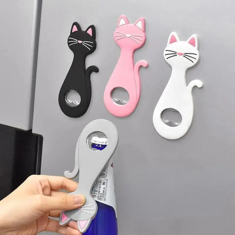 Cute Cat Bottle Opener, Refrigerator Stickers, Wedding Gifts, Home Decor, Refrigerator Magnet, Refrigerator Magnetic Stickers
