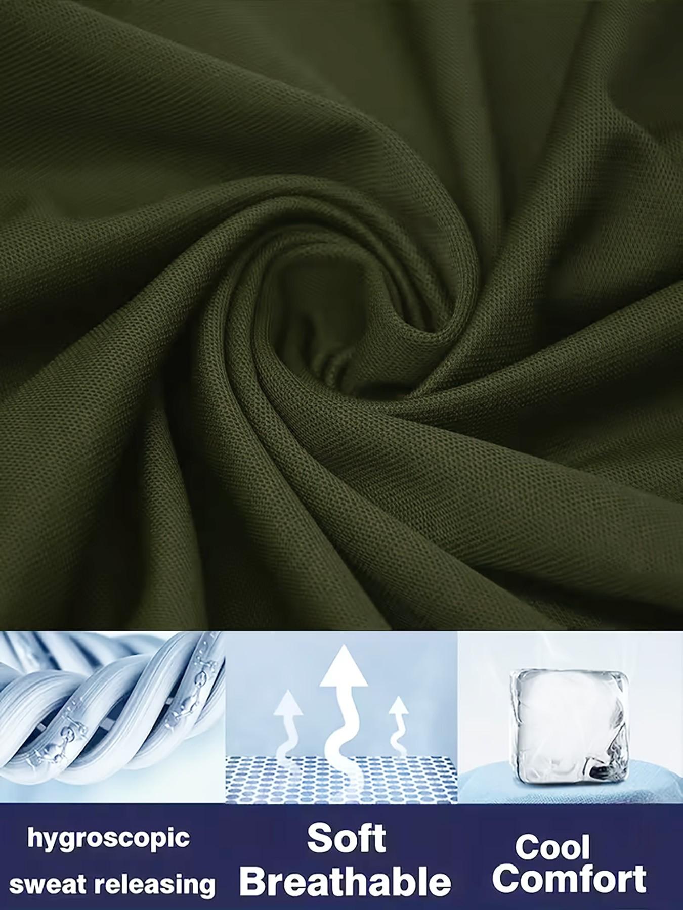 Men's Geometric Print Polo Shirt, Loose-Fit Short Sleeve, Breathable Elastic Fabric, Casual Business Tee, Spring Summer Outdoor Wear