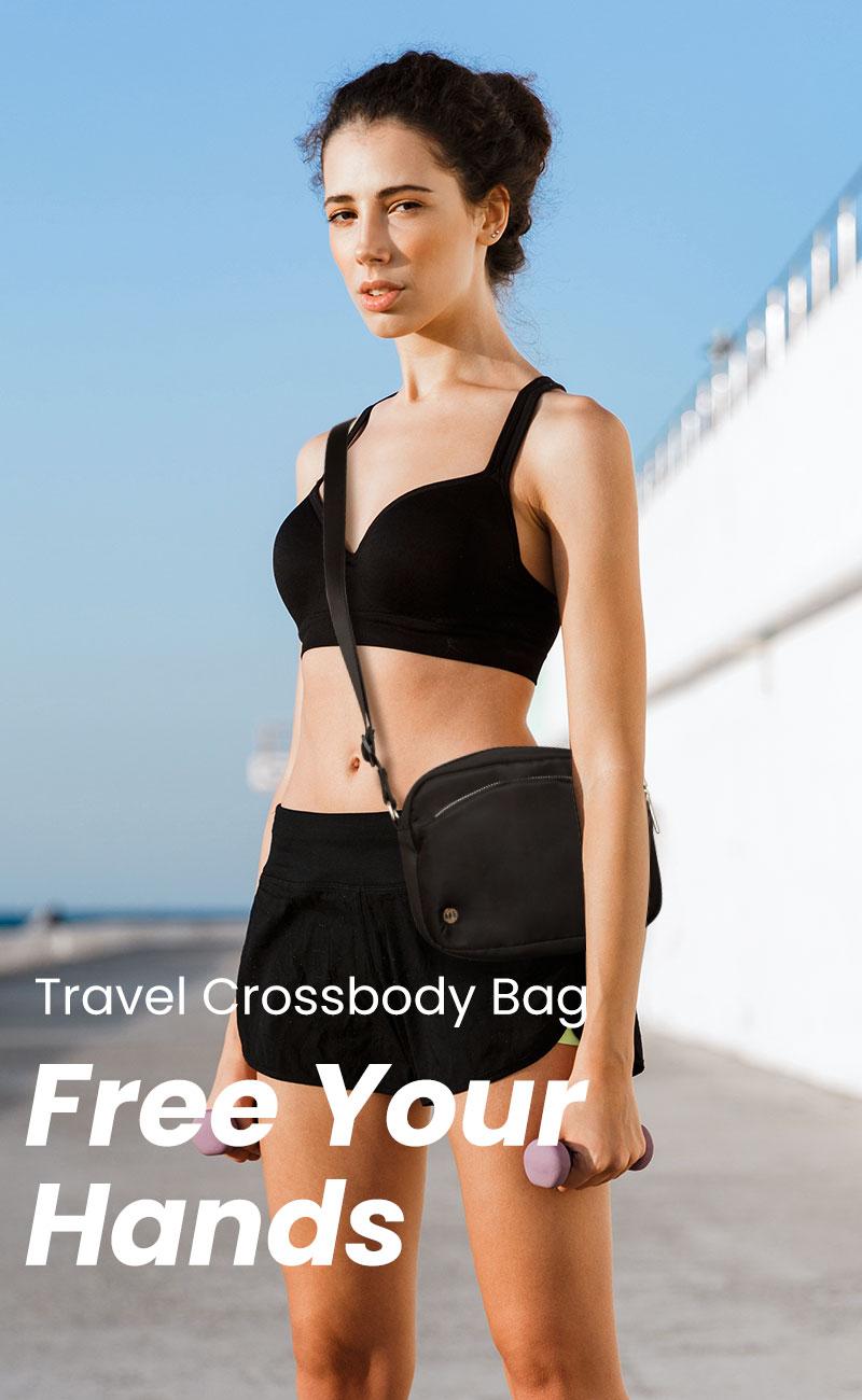 Small travel purse Women Crossbody purse Long Starp Crossbody Bag for Women - Shoulder Bag With Waterproof Nylon Handbag Multiple Pockets and Adjustable Strap 1.5L