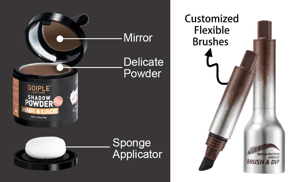 Hairline Powder for Bald Spots, Eyebrows, Beard Line, Light-Blonde Hair Fibers for Thinning Hair Shadow Powder Haircare Cosmetic Ash Brown Daily