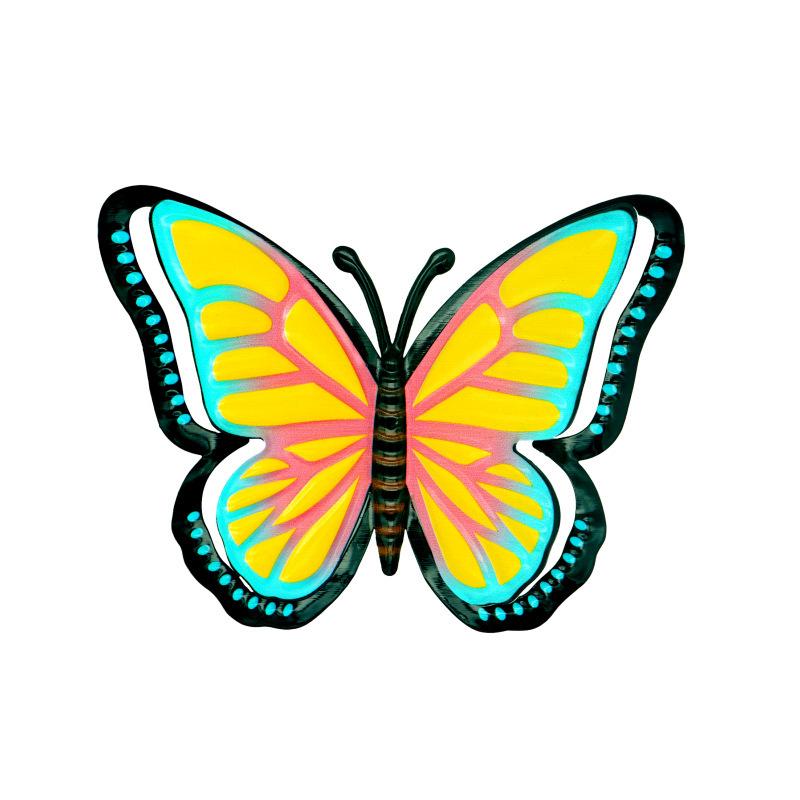 4-Pack 3D Iron Butterfly Wall Decor, Creative Painted Metal Art for Garden Outdoor Hanging, Unique Craftsmanship for Home Decoration