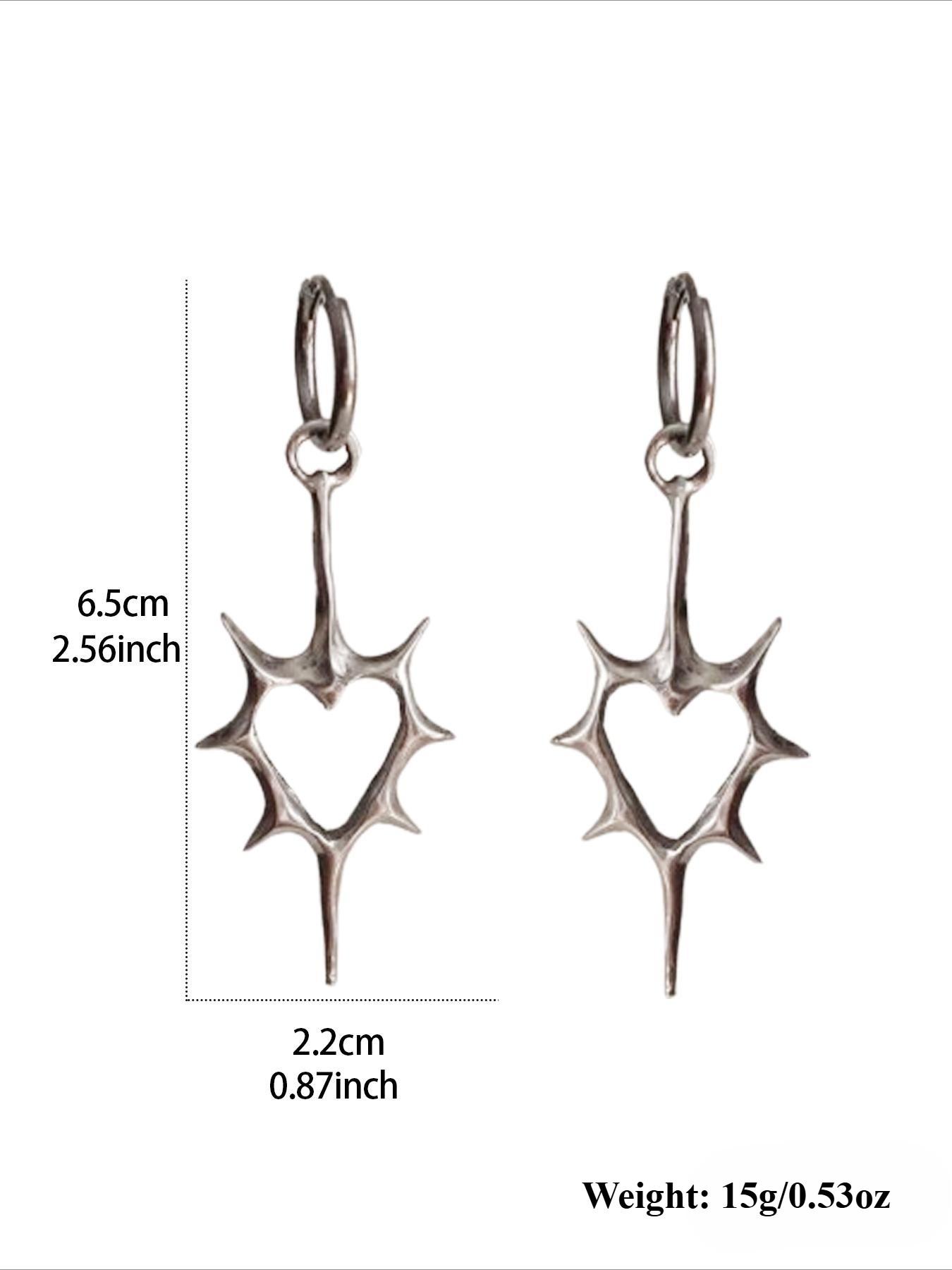 Elegant Hollow Thorn Heart Earrings, Unisex Metal Jewelry, Simple Design for Men and Women, Perfect Gift Idea, Durable and Stylish Accessory