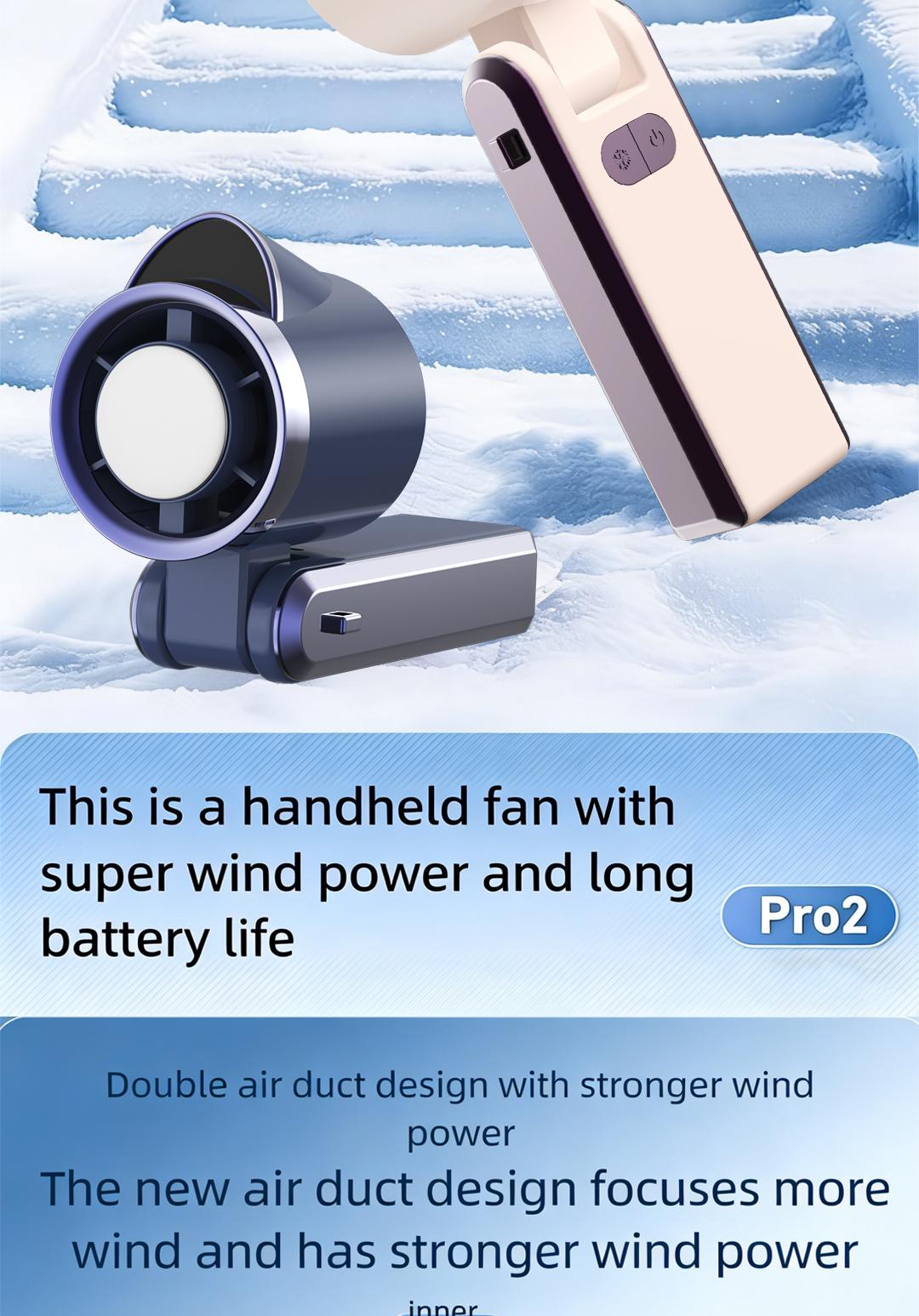 D28 Portable Travel Fan Mini Pocket Handheld Rechargeable Turbine Battery Powered USB High Speed Fan for Men Women