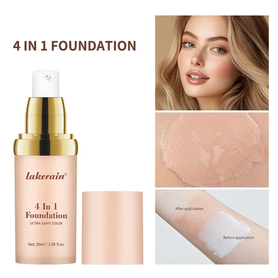 30ML Multi-Functional Foundation Liquid, Concealer, Sunscreen, Waterproof, Sweatproof, Moisturizing, Long-Lasting, Lightweight Makeup Base