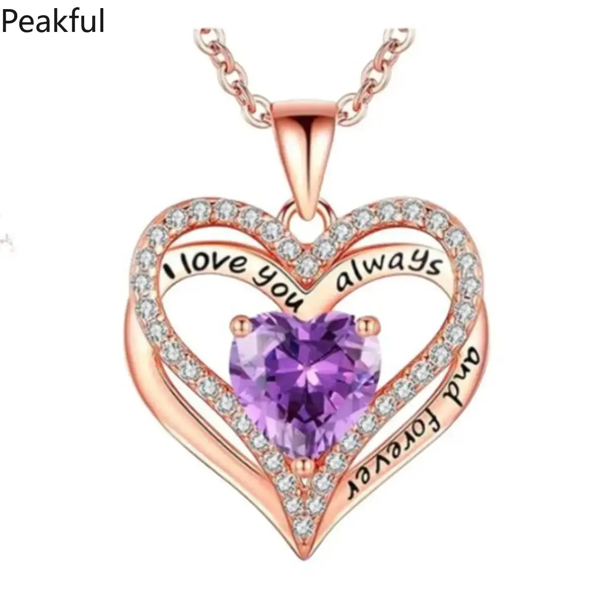 Elegant Crystal Heart Necklace with Infinity Symbol, Sterling Silver Pendant with Sparkling Stones & Zodiac Birthstone, Versatile Everyday Accessory & Thoughtful Gift for Her
