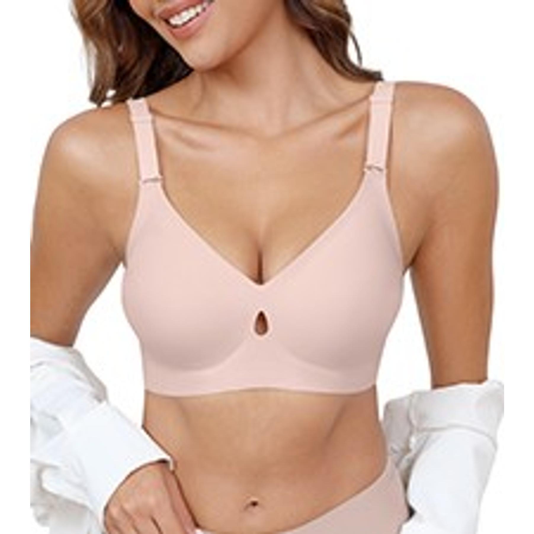 Women's Seamless Wireless Bra with Support - No Underwire Full Coverage Push Up Comfort Bras - Back Fat Smoothing BralettesGift