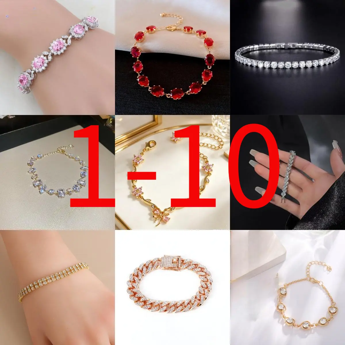 Zircon Tennis Bracelet, 2.7mm Gold-Tone Copper with Mixed Stones, Lightweight Elegant Stackable Chain, Vintage Chic Wrist Jewelry for Women & Parties