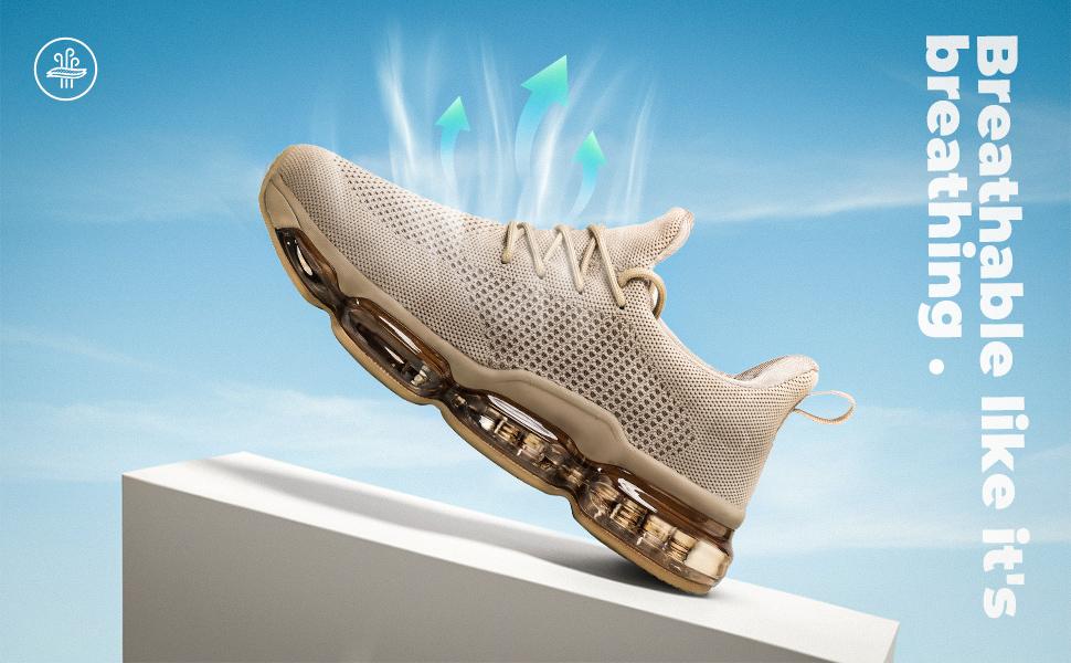 Mens Walking Shoes Lightweight Breathable Non Slip Air Running Shoes Workout Casual Comfortable Fashion Tennis Sneakers White