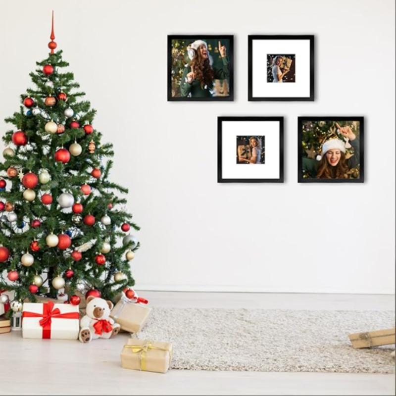8x8 Inch/12x12 Inch Square Frame Set, Sturdy Frame Design, Replaceable Core, High-Definition Transparent Dustproof Moisture-Proof Ps Board, Perfect Holiday Gift, Picture Frame Set