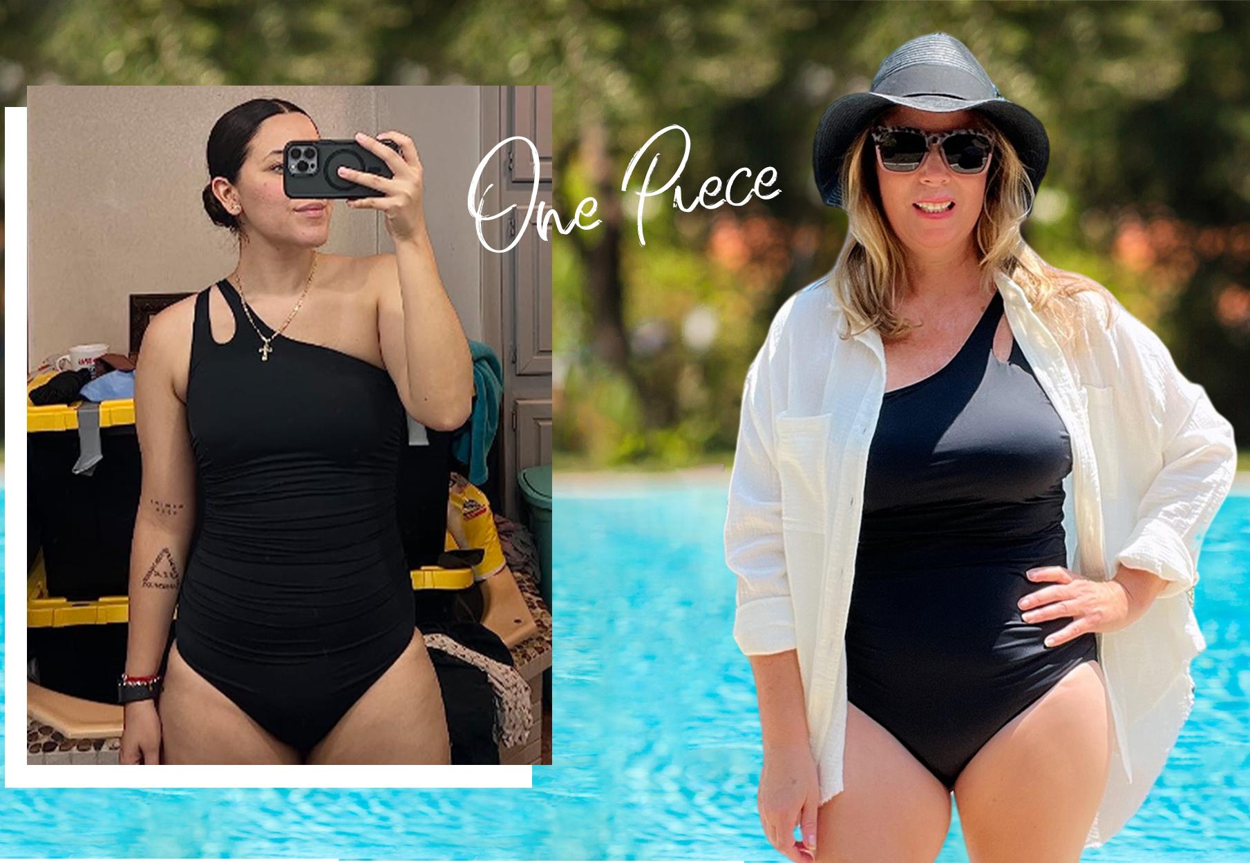 Holipick One Shoulder One Piece Swimsuit for Women Comfortable Tummy Control Bathing Suits Modest Full Coverage Keyhole Swimwear Beach Swimming Clothing