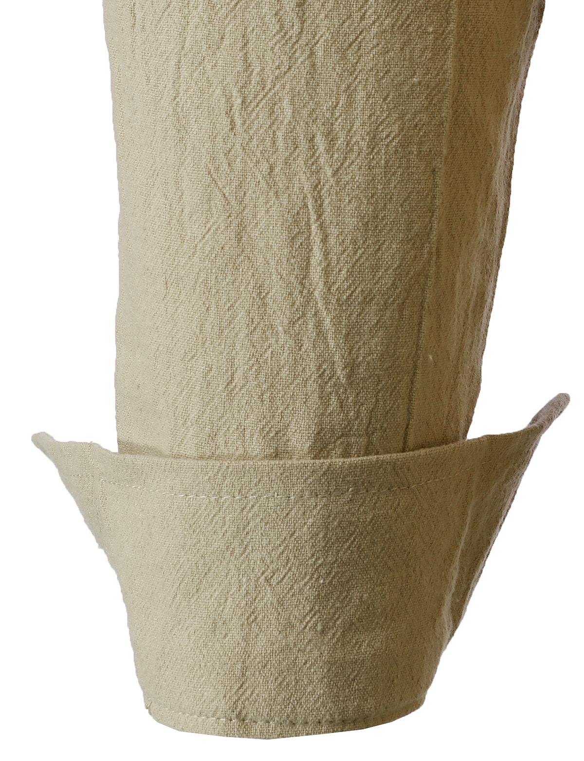 ZEROYAA Men's Medieval Vintage Long Sleeve Lace Up Shirt Renaissance Costume for Halloween Viking Pirate Cosplay Casual Menswear Funny Shirts Cotton High Quality Beige V-Neck Banded Collar Roll-up Sleeves