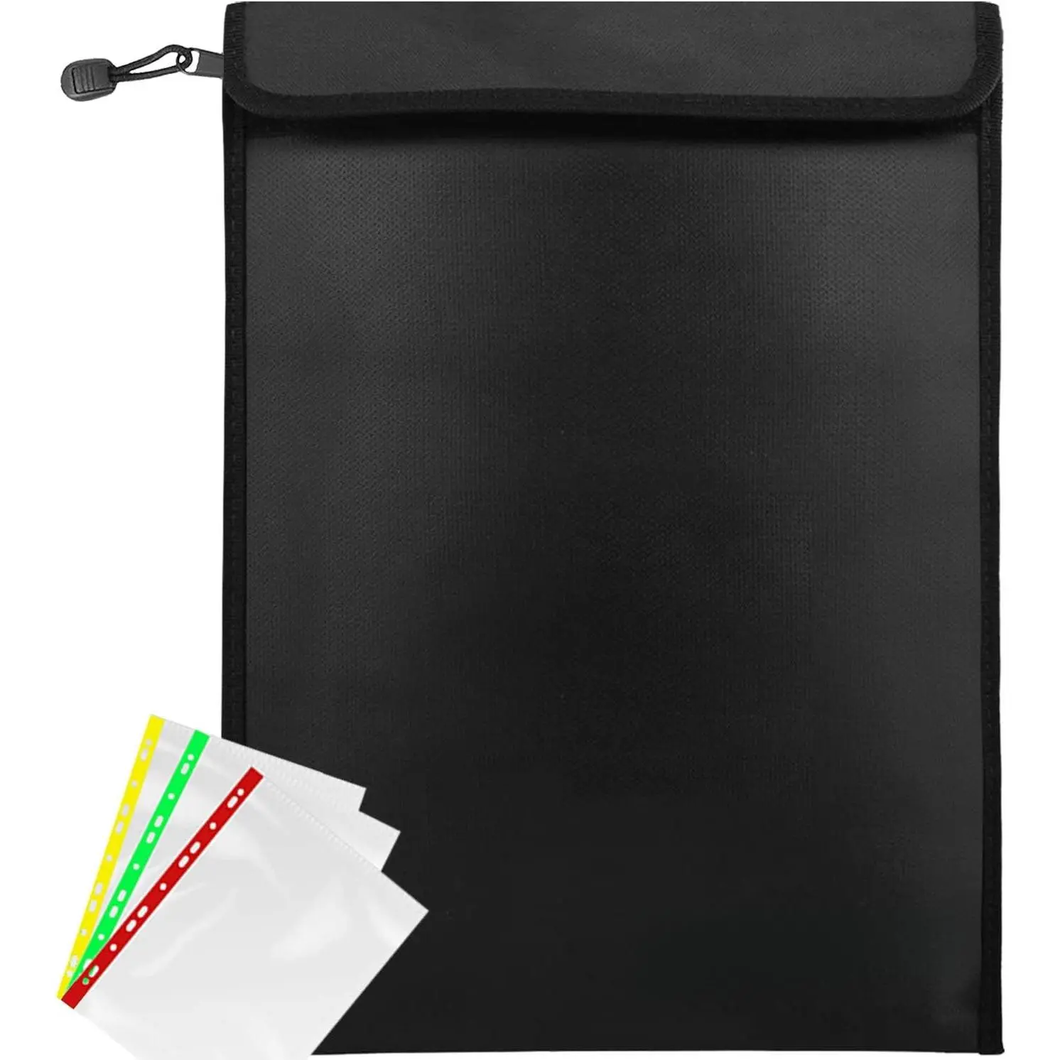 Fireproof Document Bag  Safe Folder - 2000℉  Bag with Zipper and 3 Document Protectors, 15”x11” Fire Proof/ Safe Bag, Important Document Holder, Fireproof Pouch,Fire Envelope