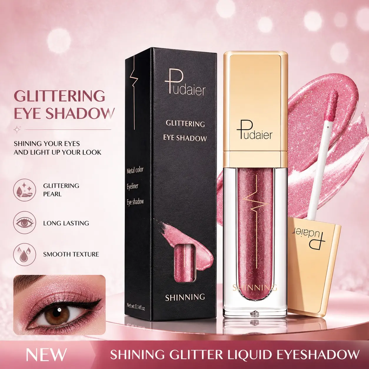 18 Color Eyeshadow Liquid, Shimmering Diamond Eyeshadow, Pearl Finish, Multicolor Highlighter, Vibrant Liquid Eyeshadow, Makeup Essential