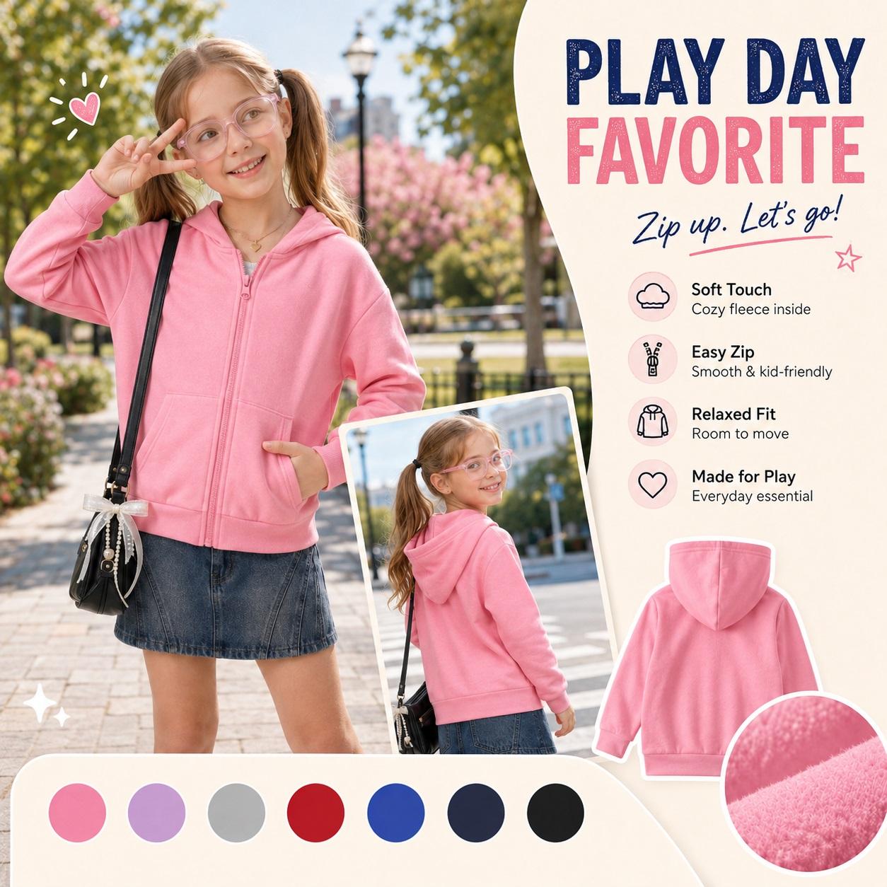 Kids’ Cartoon Spider Graphic Zip-Up Hoodie, Casual Long Sleeve Hooded Jacket with Front Pockets and Back Print, Everyday Outerwear for School, Travel, Outdoor Play and Weekend Wear