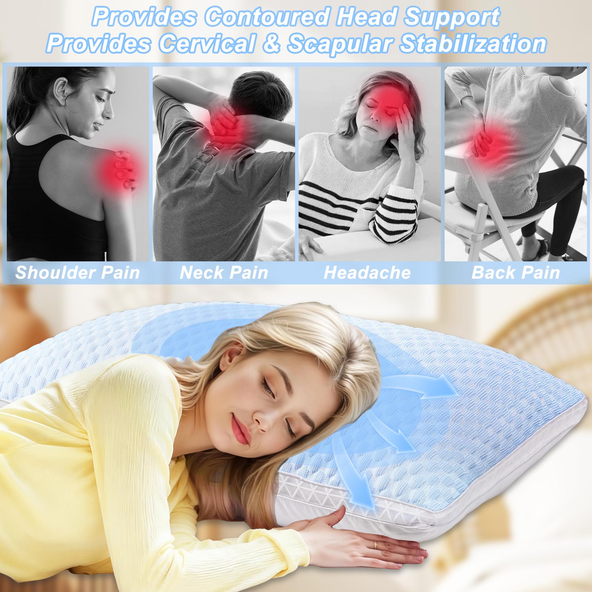 Raybee Luxury Neck Pillows 2 Pack,Bed Pillows Set of 2,Adjustable 5-star Hotel Quality Pillow for Side Back Sleeper, Holiday Gifts , Decor Bedroom Accessories【Black Friday】