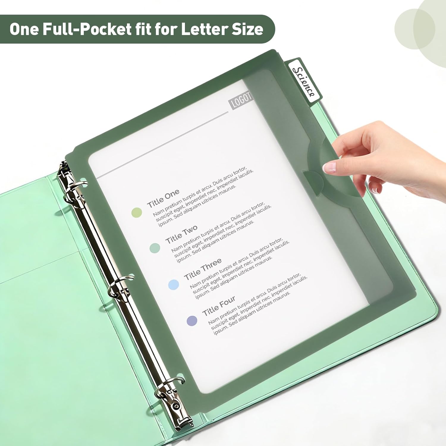 Binder Divider with Tabs  Full Pocke Dividers 5 Tab for 3 Ring Binder, Clear View Binder Dividers for Letter Size 8.5 x 11' Index Dividers for Office, , School Morandi (5TAB-2 Set Dividers)