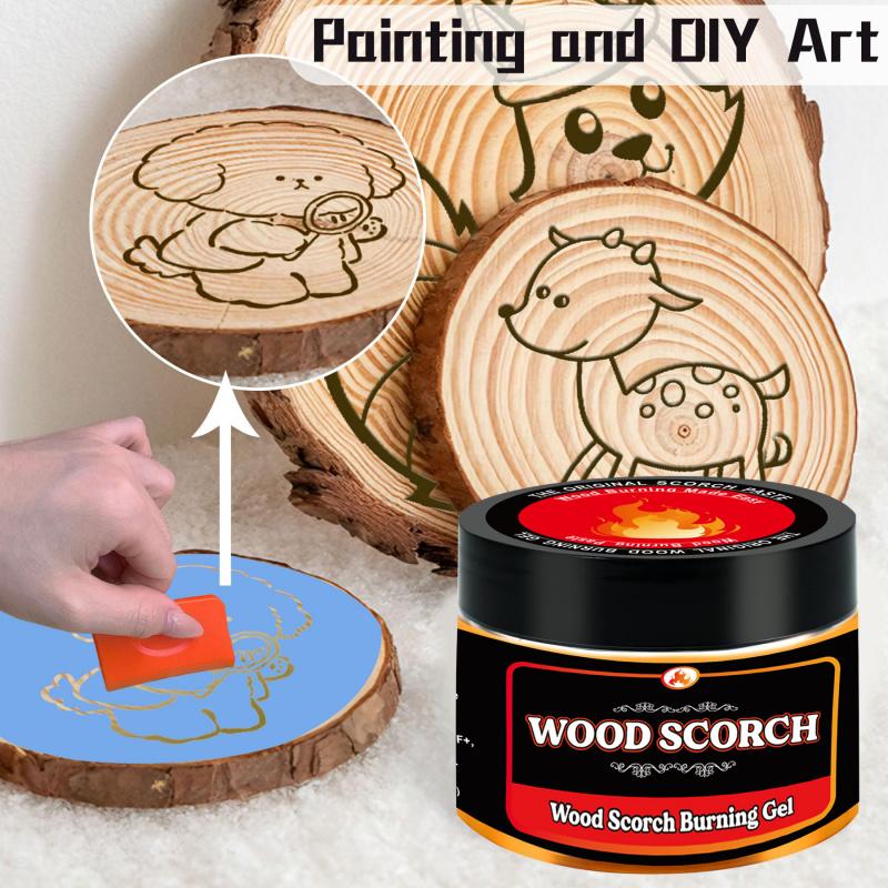 Wooden Burning Paste, 4 OZ Wood Burn Gel for Crafting, Drawing and DIY Arts, Create Beautiful Art in Minutes, Personalize Your Craft