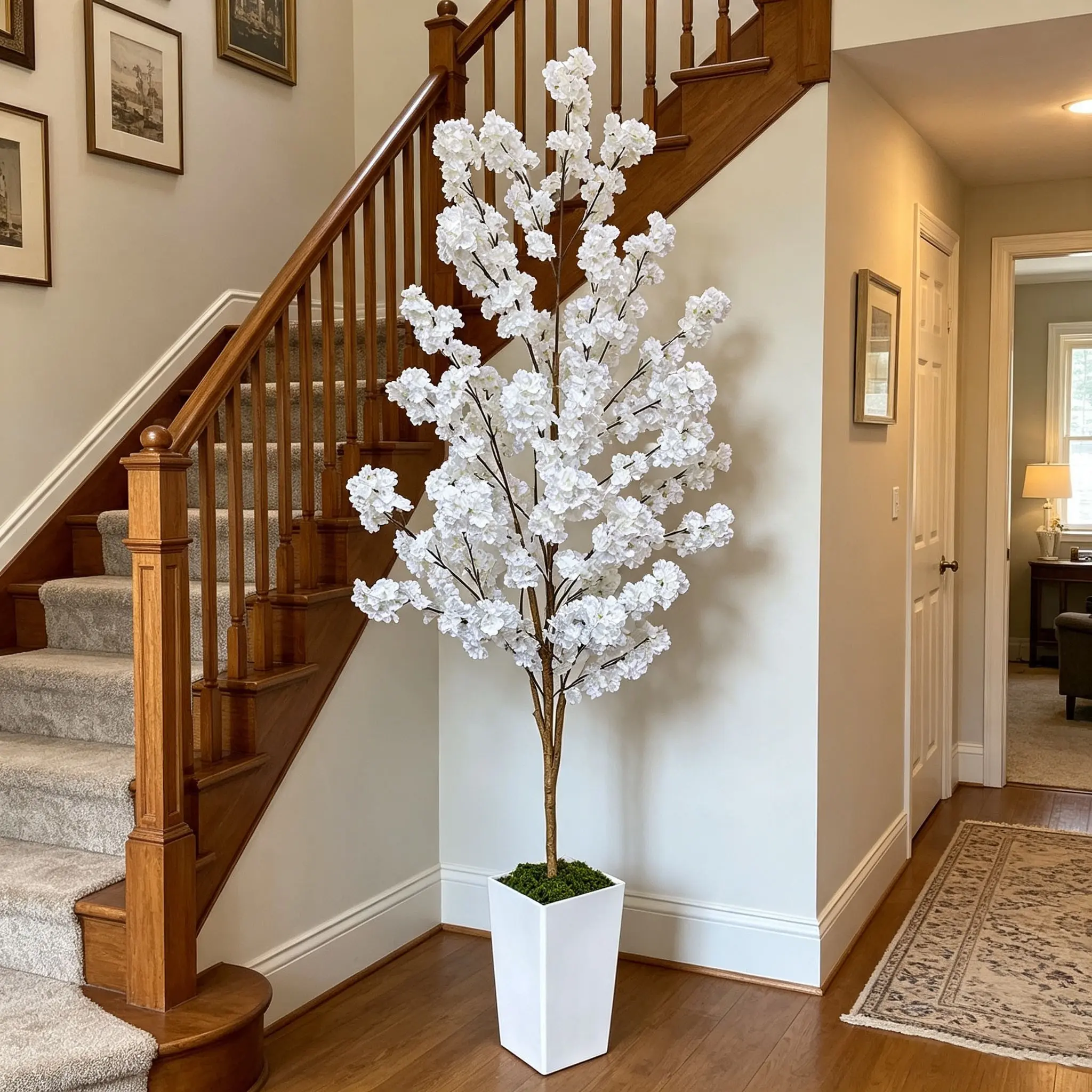 1.3m-2.2m Realistic Cherry Blossom Tree, High-Fidelity Branches, Nordic Minimalist Style, Indoor Outdoor Decor, Wedding Event Photography, Plant, Artificial Floral Plant, Artificial Flower Tree, Fake Blossom Tree