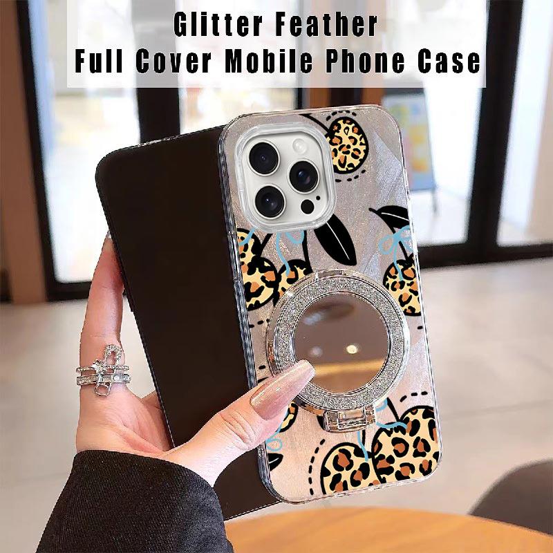 Cherry leopard print with stand combination set phone case Case is Suitable For Xiaomi POCOX3PRO/POCOX3GT/POCOX3NFC/POCOX3/POCOM6PRO5G/POCOM3/POCOF5PRO with PET Shock proof, Fashionable and durable design