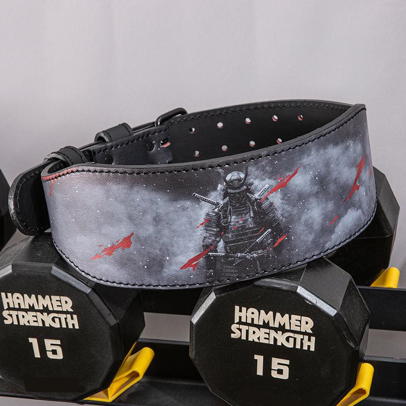 1 Pcs Of Fitness Belt With Warrior Pattern - Suitable For Deep Squat Hard Pull Bench Press Support And Protection Belt - Unisex Sweat Wicking Belt Weight Plates