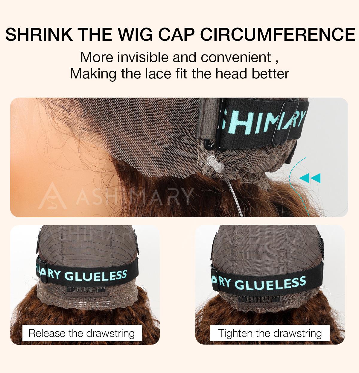 Ashimary Water Wave Invisi-Strap Snug Fit 360 Lace Frontal Pre-Cut Bleached Knots Chocolate Brown Glueless Lace Wig SpringStatements