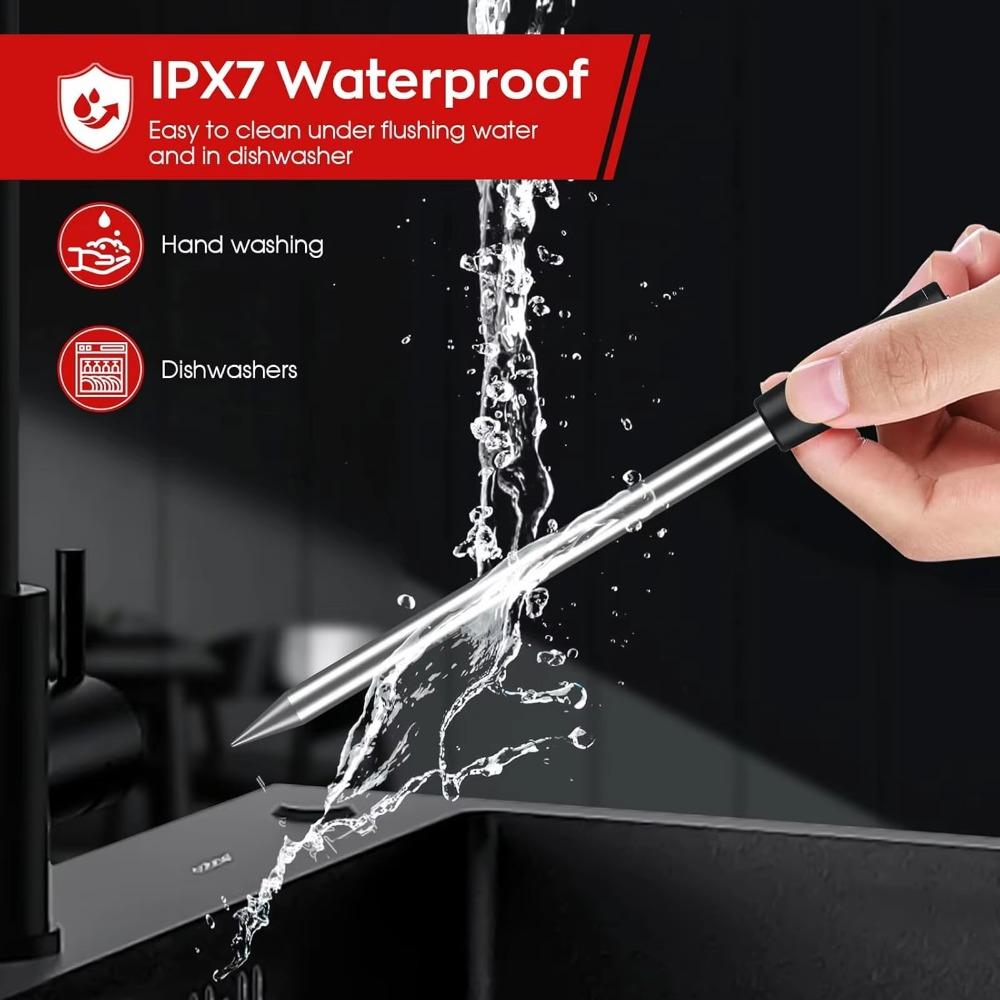 Professional Wireless Meat thermometer with 360ft bluetooth Range, ios android App for Bbq sous vide oven smoker monitoring, Slip-Resistant Portable high-Temp Display for Precision Cooking