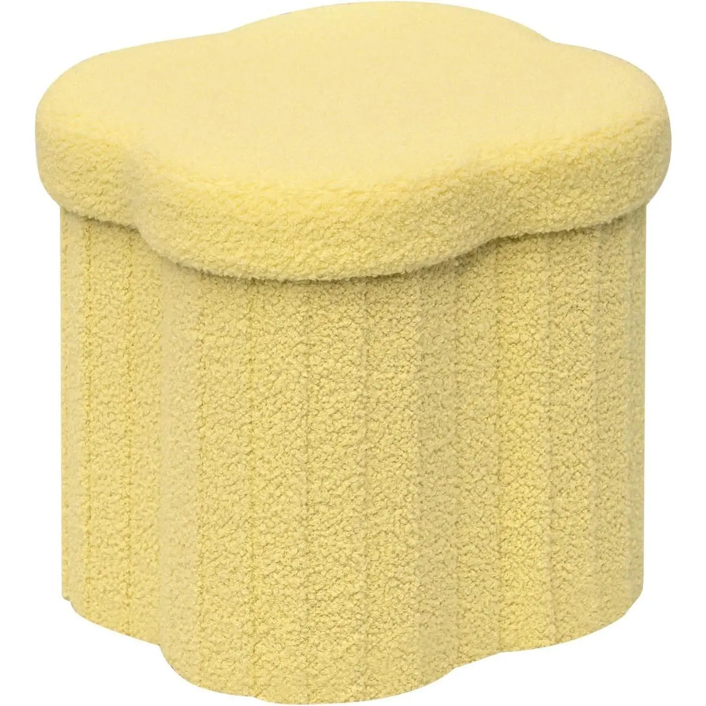 Storage Ottoman Cube, 12.6" Flower Shaped Ottomans, Yellow