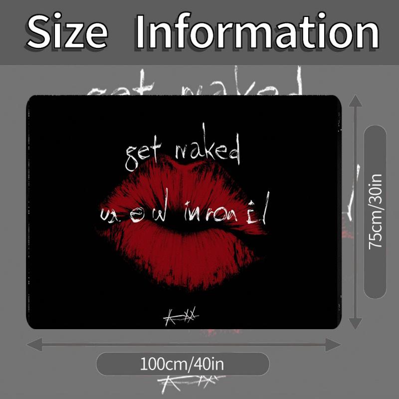 1pc red lip pattern + "get naked" slogan trunk liner - 29.53 x 39.37 inches, durable polyester fiber, protects the trunk and reduces wear and tear, trunk liner, vehicle interior upgrade, strong design pad, high-quality material