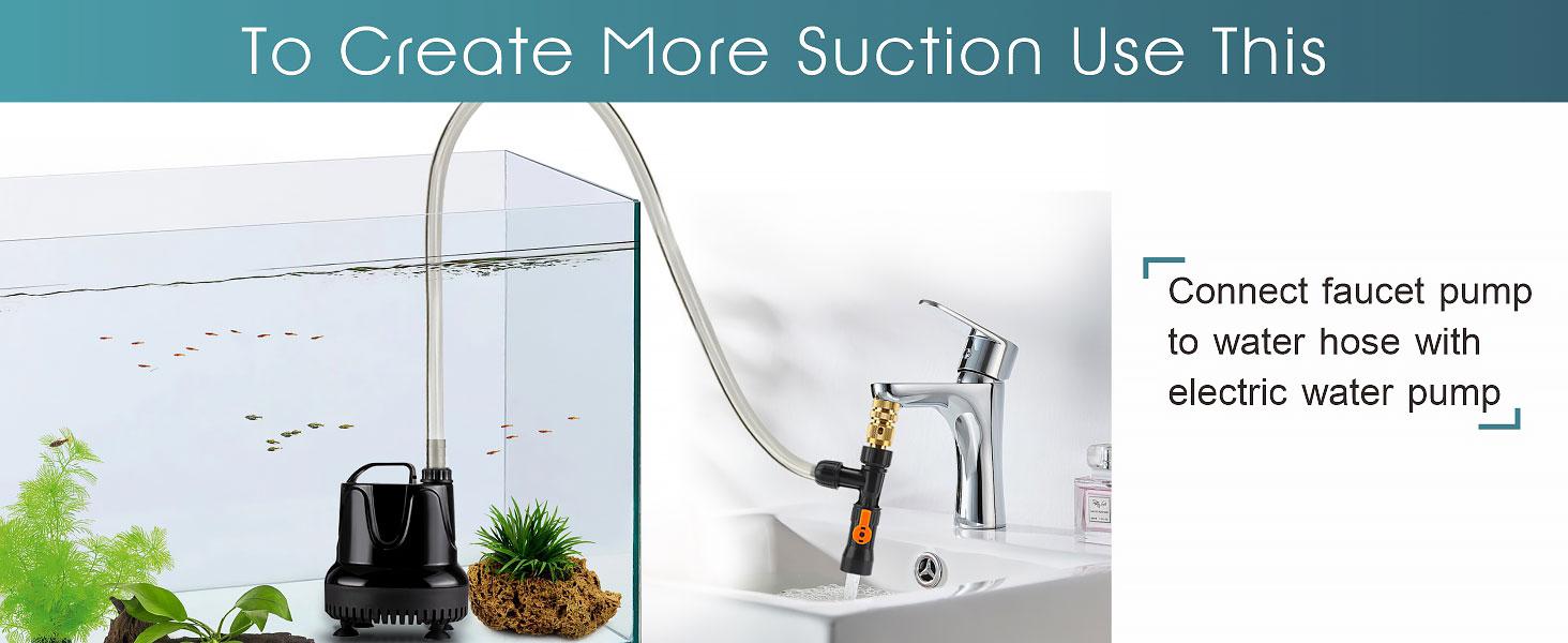 hygger Bucket-Free Aquarium Water Change Kit Metal Faucet Connector Fish Tank Vacuum Siphon Gravel Cleaner with Long Hose 25FT/33FT/49FT Drain & Fill hygger Bucket-Free Aquarium Water Change Kit Metal Faucet Connector Fish Tank Vacuum Siphon Gravel Cleaner with Long Hose 25FT/33FT/49FT Drain & Fill