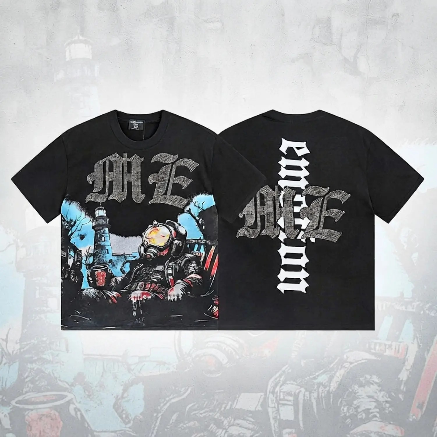 MIXED EMOTION Rhinestone Graphic T Shirt EMO TION 100% Cotton Oversized Tee Y2K Vintage Hip Hop Streetwear Crew Neck Short Sleeve Casual Summer Top Unisex Gift for Men Women