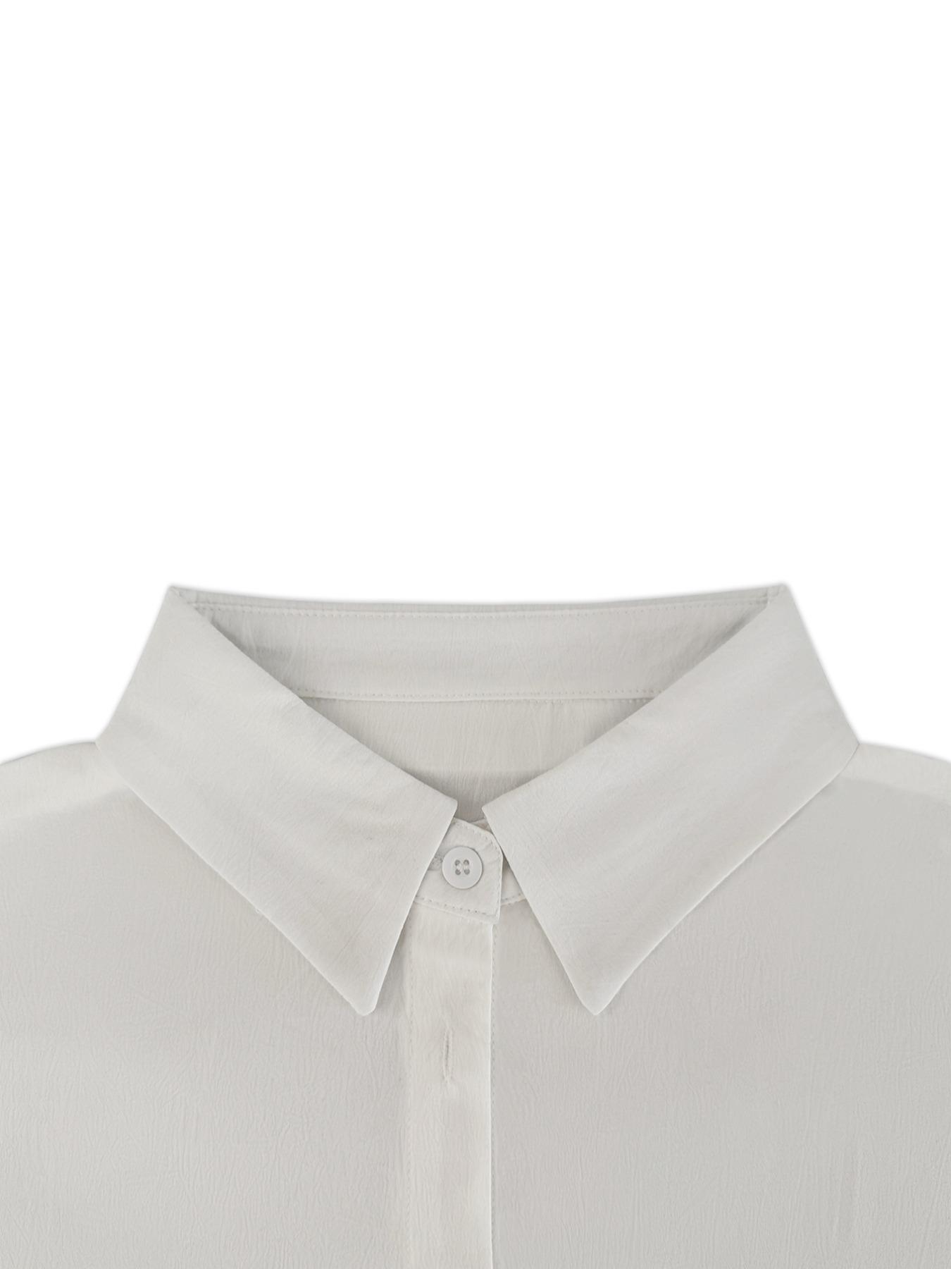 Women's slim-fit button-down long-sleeved casual Blouse shirt, spring and summer casual long-sleeved Crop top, suitable for daily commuting wear.