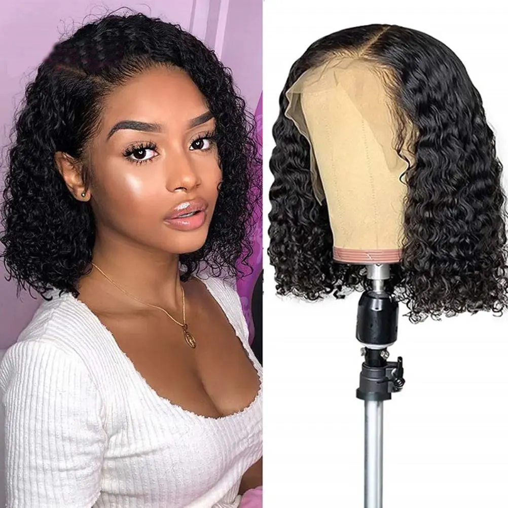 Short Bob Wigs Deep Wave Rose Net Wigs Short Curly Bob Wig Glueless Machine Made Wigs