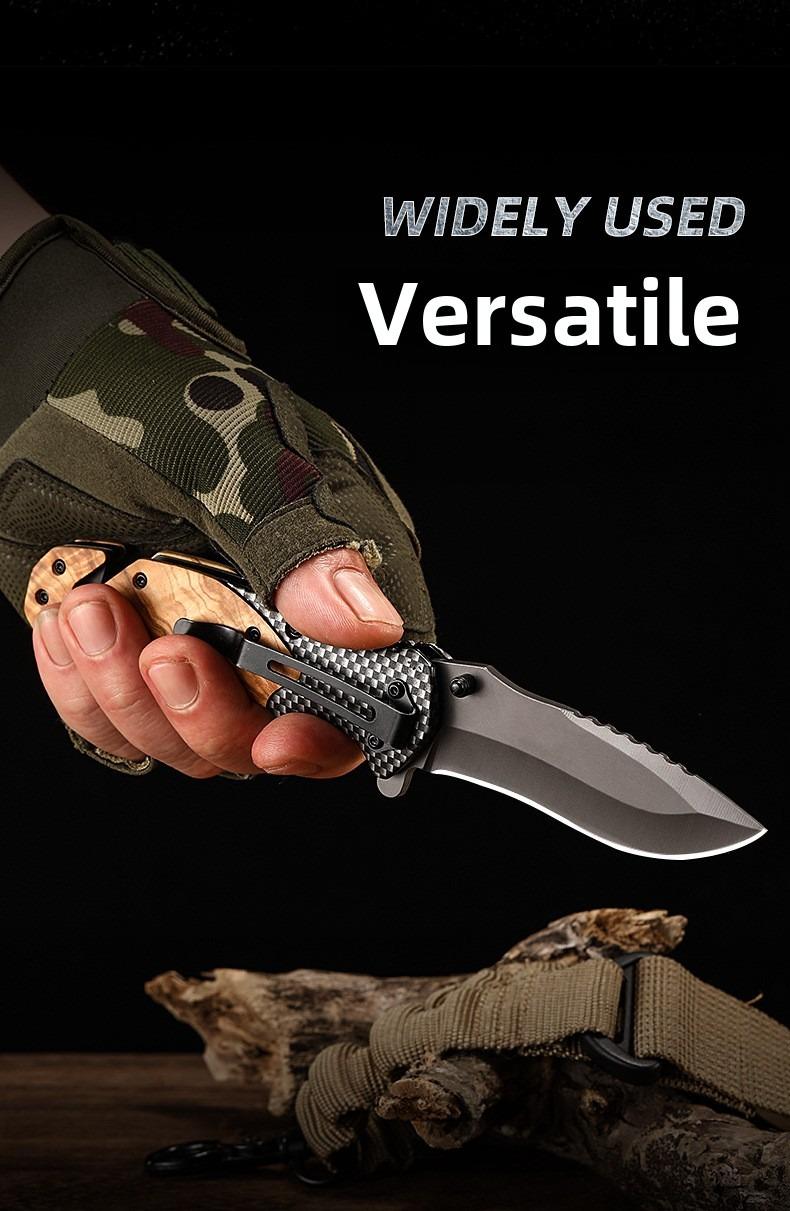 Camping stainless steel fruit knife high hardness sharp folding knife outdoor multi-function knife self-defense portable survival knife Christmas gift
