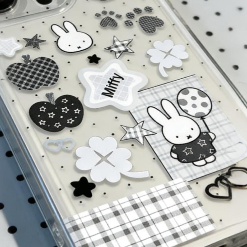 Cartoon Rabbit Phone Case, Polka Dot Transparent Anti-Drop, Compatible with iPhone 17/17 Pro Max, Trendy Style
