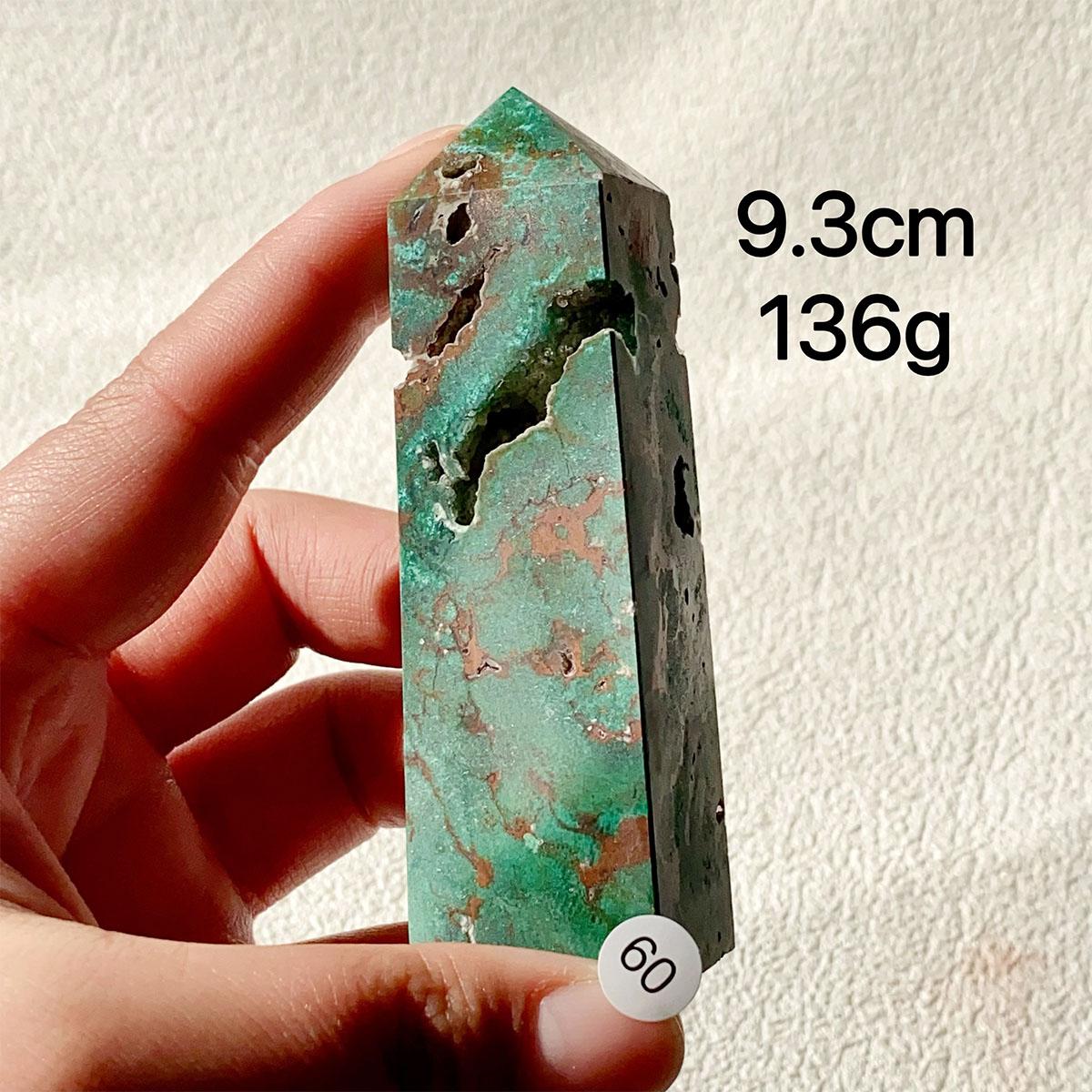 Chrysocolla Crystal Tower Malachite Wand Quartz Point Decor Polished Obelisk  Healing  Reiki Energy Crystal Gem