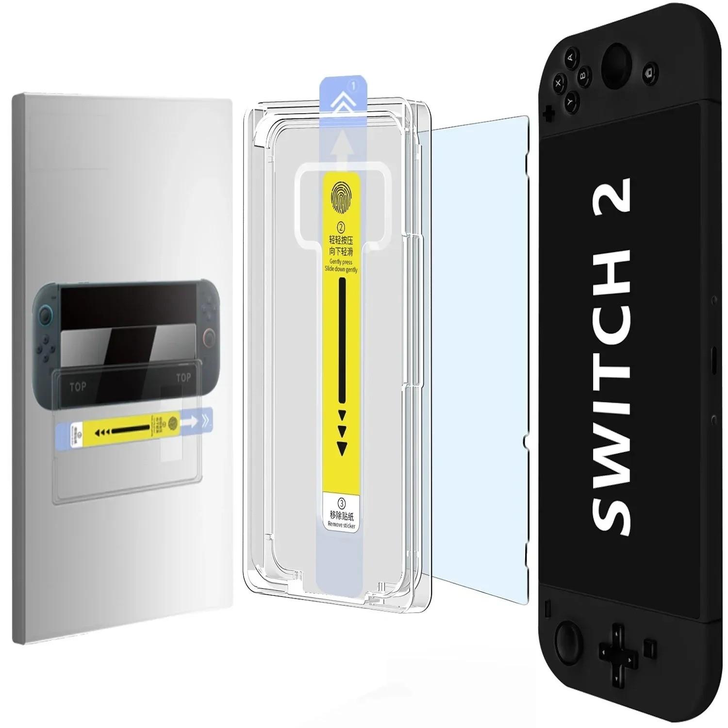 Switch 2 Oled Screen Protector Film, 9h Hardness Anti-Scratch Bubble-Free Alignment Tool Kit, Dustproof High Clarity Durability