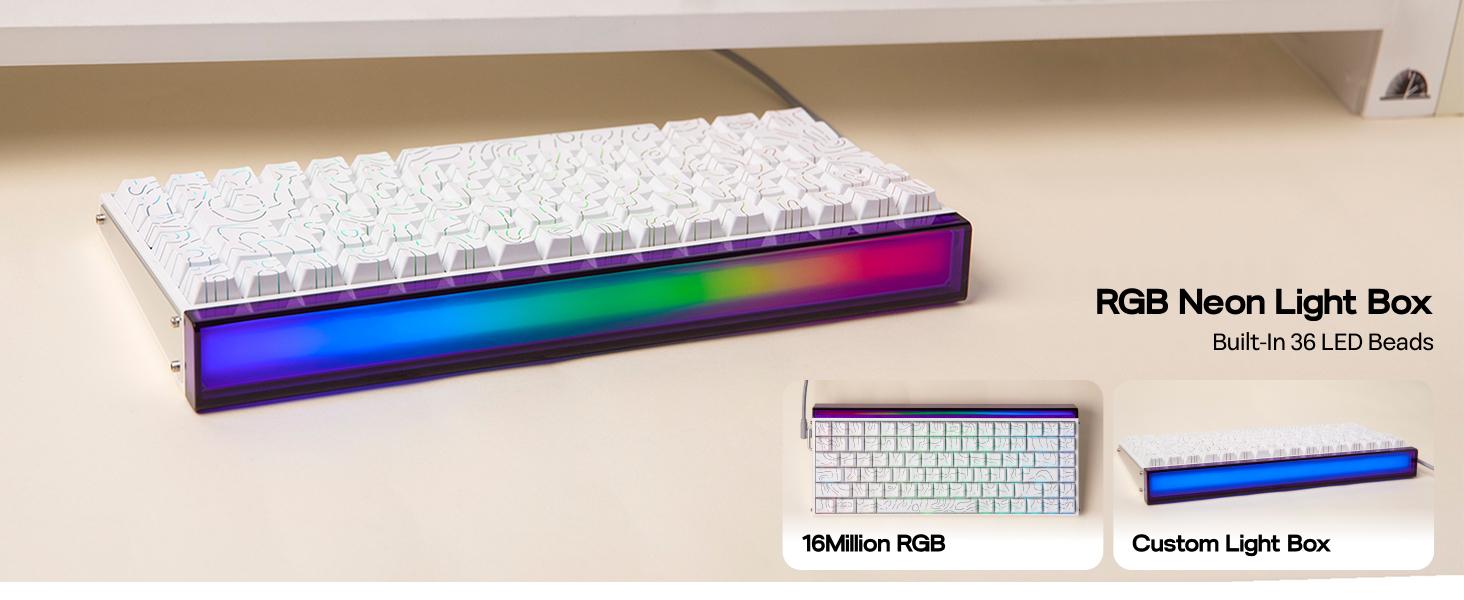 (NEW)Aula Hero68/84 HE Wired Magnetic Gaming Keyboard, Rapid Hall Effect Keyboard with 0.01mm Adjustable Actuation, 8kHz Polling, 5-Layer Sound Dampening, RGB Lightbox & Backlit (White)