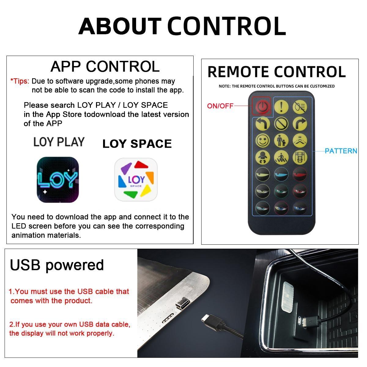 Devil's Eye LED Lights for Trucks, Car Decals, APP-Programmable Scrolling Bright Advertising Signs, Customizable Text Patterns for Pickup/suv/cars, Car Accessory