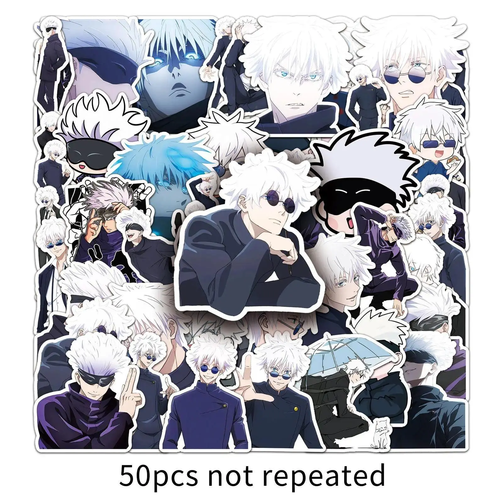 50pcs/100pcs Set Jujutsu Kaisen Anime Itadori Yuji Gojo Satoru Figures Cute Cartoon Diy Stickers Diary Fans Peripheral Gift