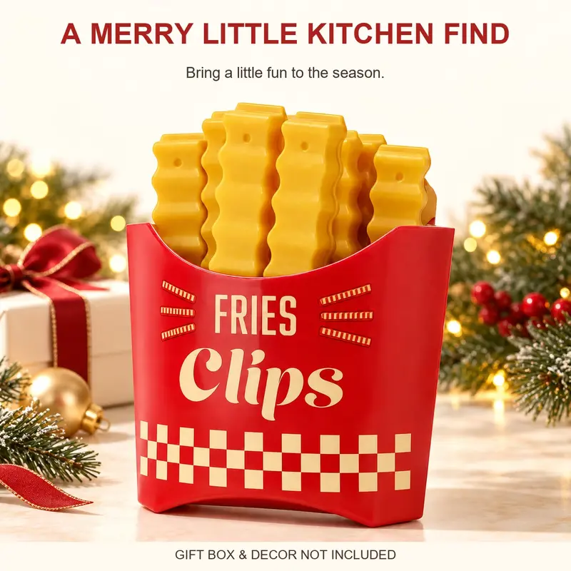 2/4 Pcs French Fries Shaped Food Sealing Clip, 2027 Creative Kitchen Food Storage Clip with Storage Box, Household Kitchen Storage Organizer