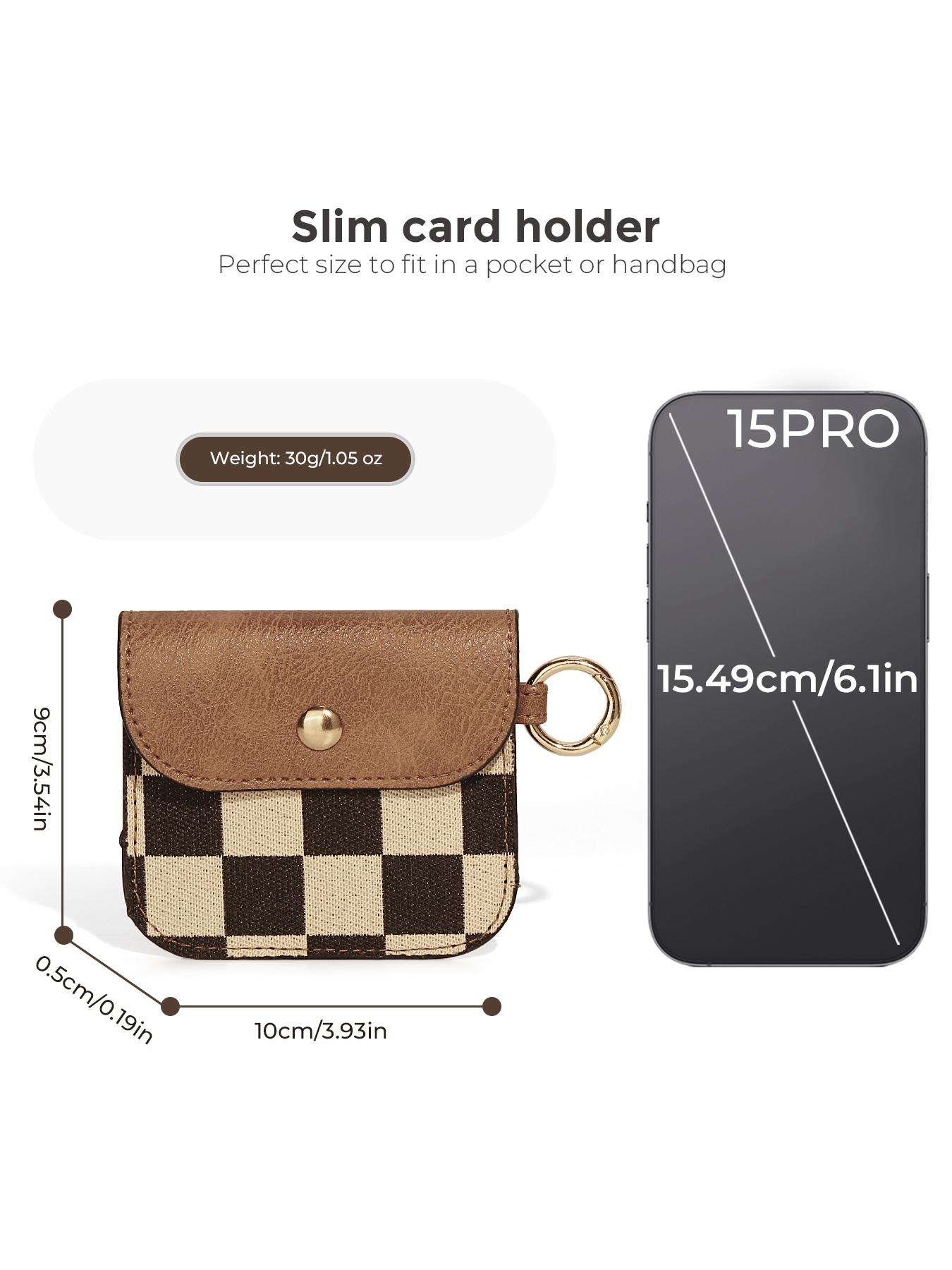 Checkered Small Coin Purse , Mini Earbud Case with Carabiner, Portable Earphone Case Headphone Protective Storage Pouch Bag, Earbud Holder