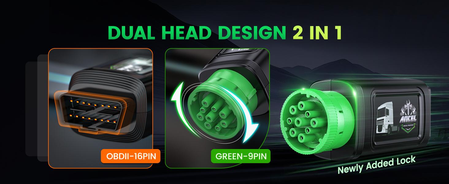 ANCEL HD200 Bluetooth Heavy Duty Truck Scanner, Speed Limit Reset Tool for Cummins & Caterpillar Engines Diesel Diagnostic Tool, All System 2 In 1 HDOBD & OBD2 Truck & Car Code Reader, Lifetime Free Updates, Auto Automotive Vehicle Repair  Tool