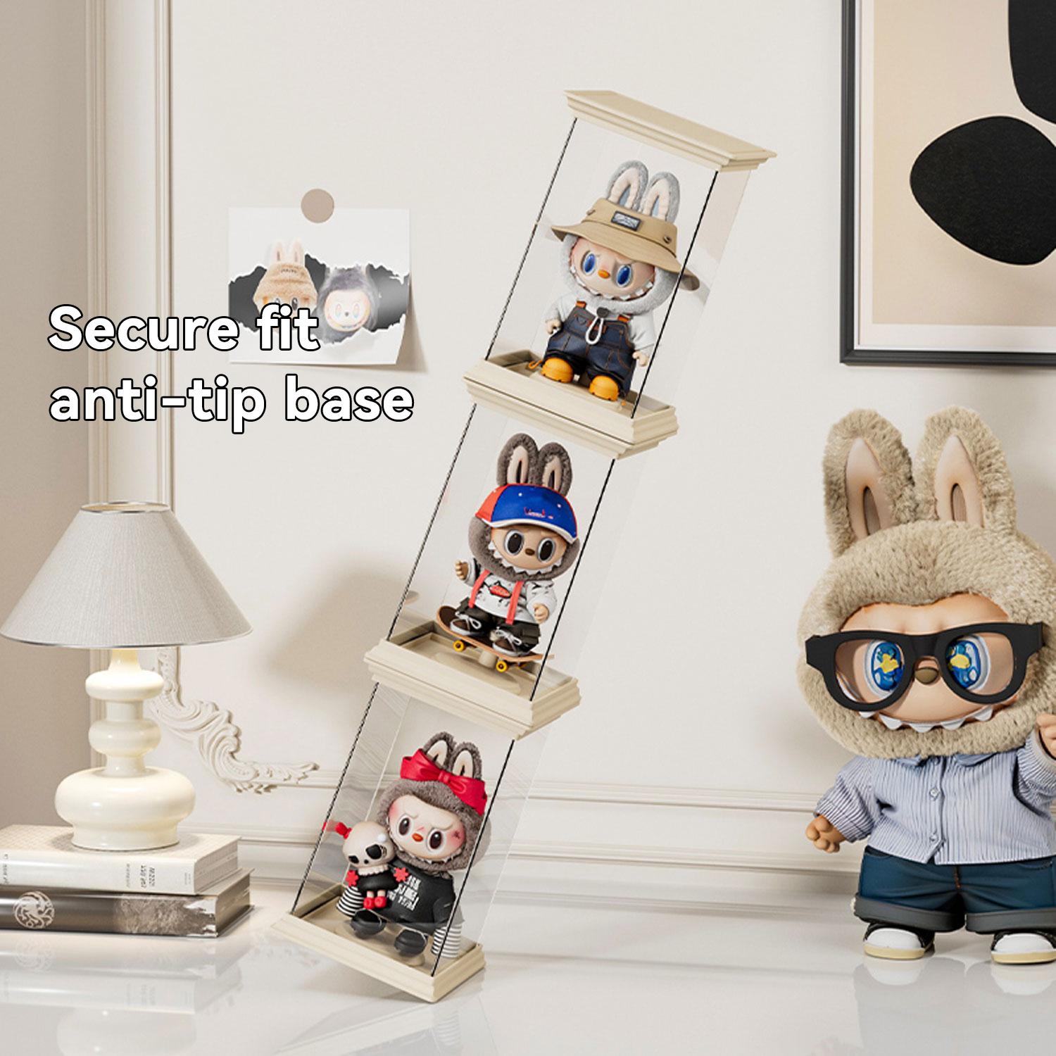 Independent Plush Hanging Storage Display Jar, Display Container, Includes Support Stand, Doll Holder Rack, Labubu Blind Box Organizer, Roman Column Shape