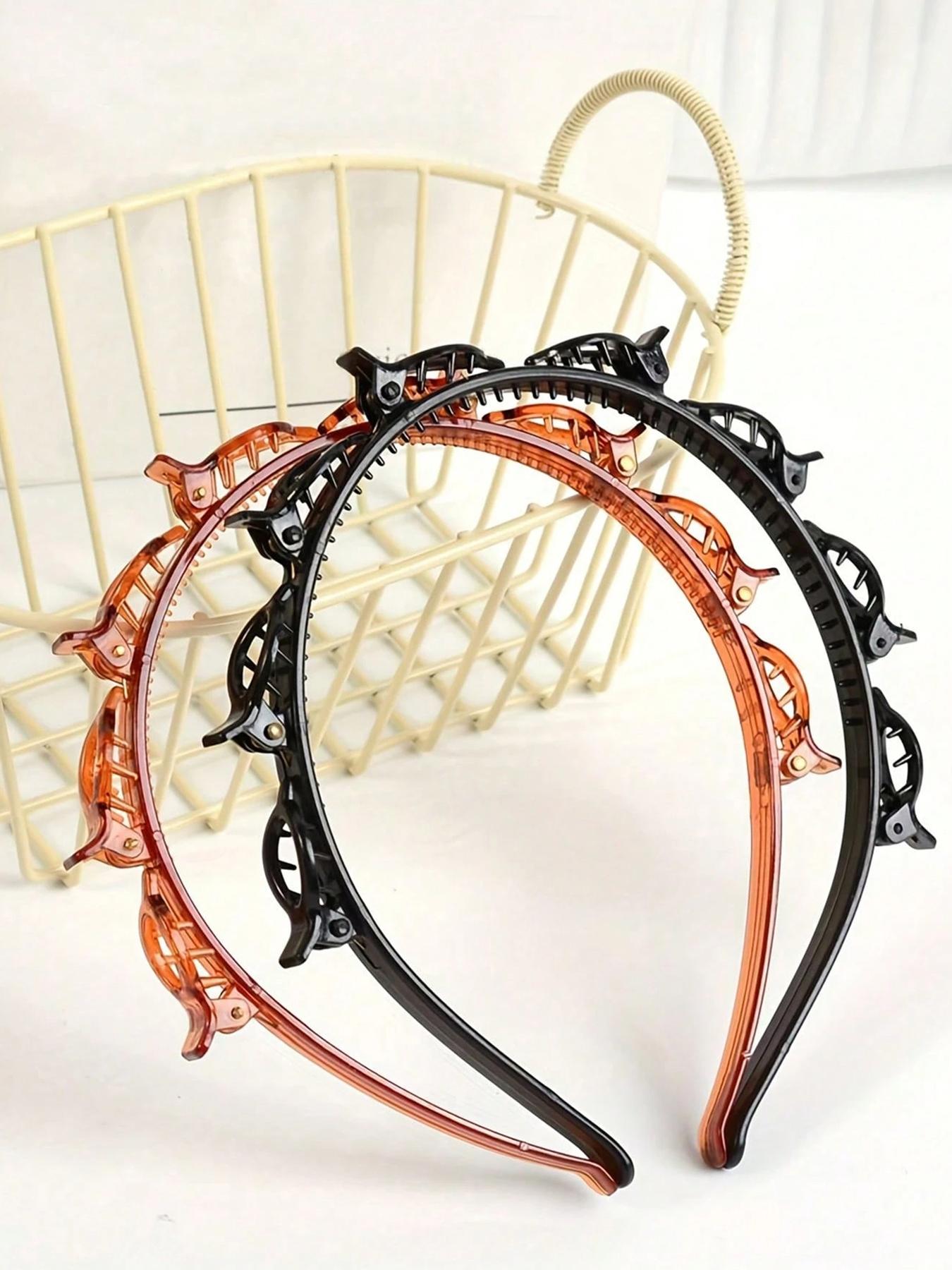 Women's Elegant Minimalist Hair Hoops with Clips, Trendy Simple Style Hair Hoops, Chic Versatile Hair Accessories for Hairstyles, Hair Accessories Set