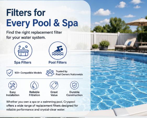 C1200 Filter Compatible with Hayward C1200, CX1200RE,C-8412, Ultra-B2, FC-1293, PA120, Cryspool 120 Sq. Ft Pool Filter Cartridge, 1 Pack, Reusable, Reinforced Cap, 23-5/16 Inches, 23-5/16" X 8-15/16" X 4"