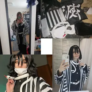 Anime Demon Moordenaar Kimetsu No Yaiba Iguro Obanai Haori Kimono Cosplay Kostuum Pruik Witte Slangenaccessoires Halloween
