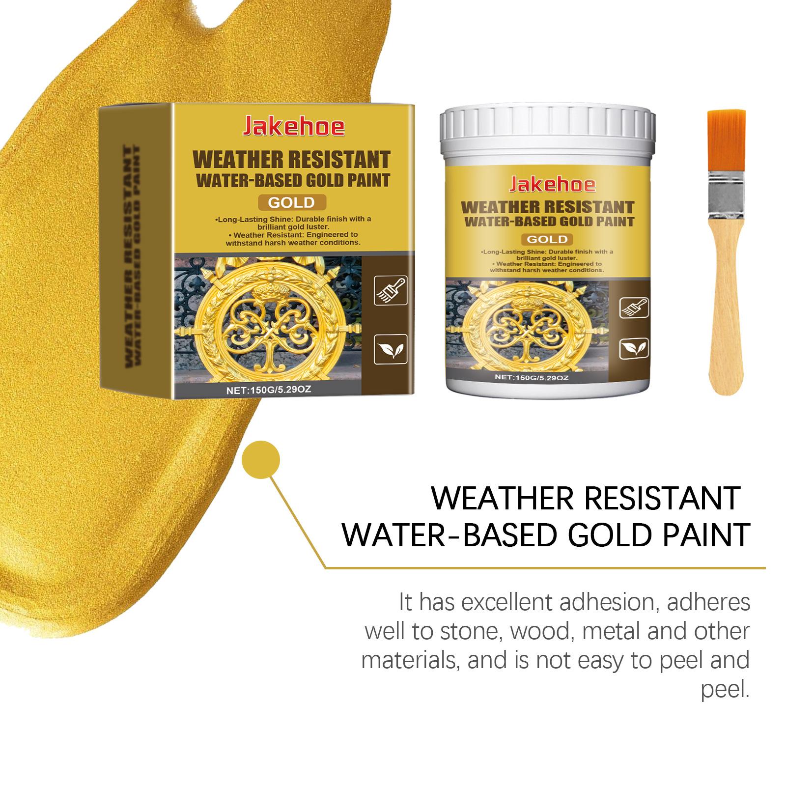 Jakehoe Weatherproof Paint, Waterproof Paint, Metal Paint for Roman Columns, Outdoor Gold Leaf Paint, Durable Water-Resistant Finish, Painting