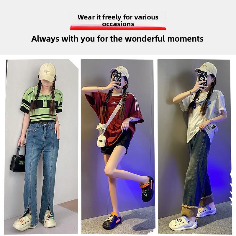 Women's EVA Platform Clogs, Summer New Cute Cartoon Charms Cloud Puff Thick Sole Non-Slip Beach Sandals