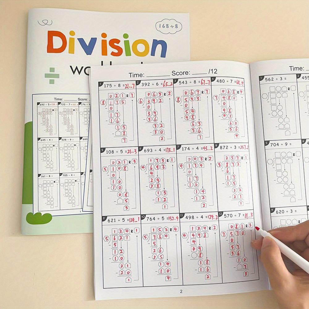 Two-Digit Multiplication Division Practice Book, Math Learning Tool for Young Adults & Elementary School Students, Educational Activity Book